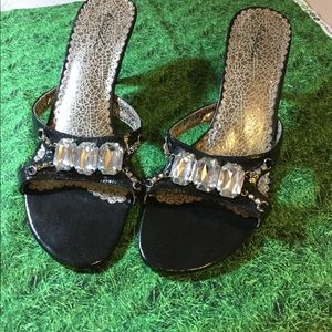 Metaphor black jeweled heels
